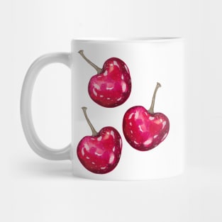 Red cherries, watercolor Mug